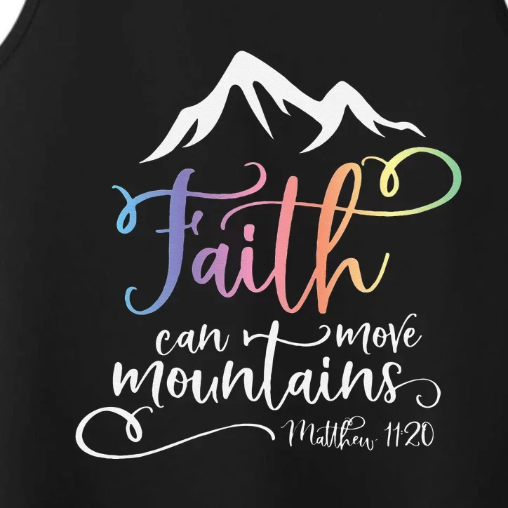 Matthew 1120 Faith Can Move Mountains Performance Tank