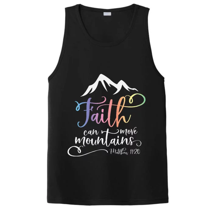 Matthew 1120 Faith Can Move Mountains Performance Tank