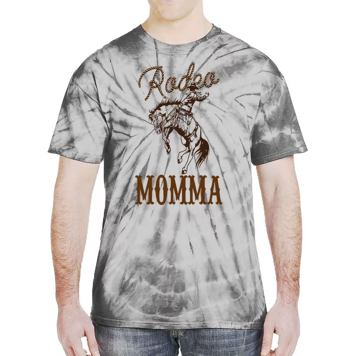 Momma 1st First Birthday Cowboy Mom Western Rodeo Party Tie-Dye T-Shirt