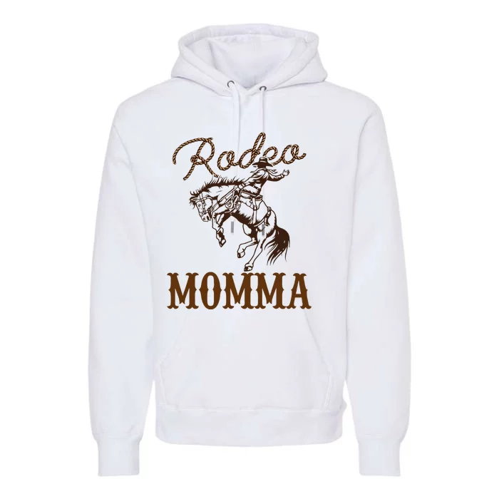 Momma 1st First Birthday Cowboy Mom Western Rodeo Party Premium Hoodie