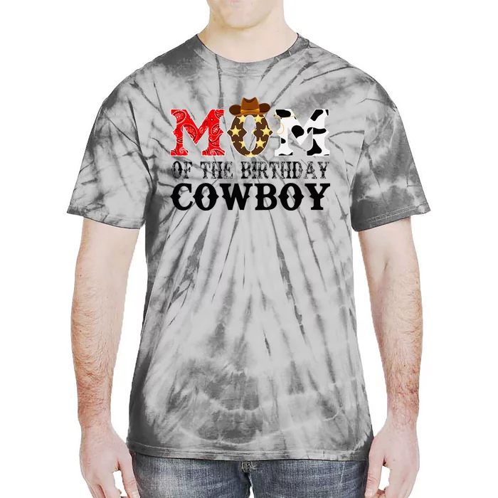 Mom 1st First Birthday Cowboy Western Rodeo Party Matching Tie-Dye T-Shirt