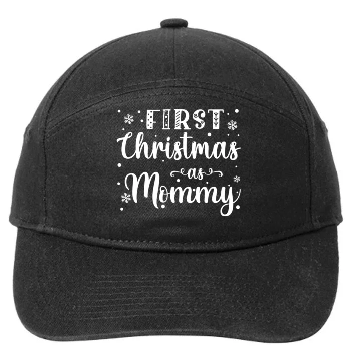 My 1st First Christmas As Mommy New Parents Christmas Xmas 7-Panel Snapback Hat