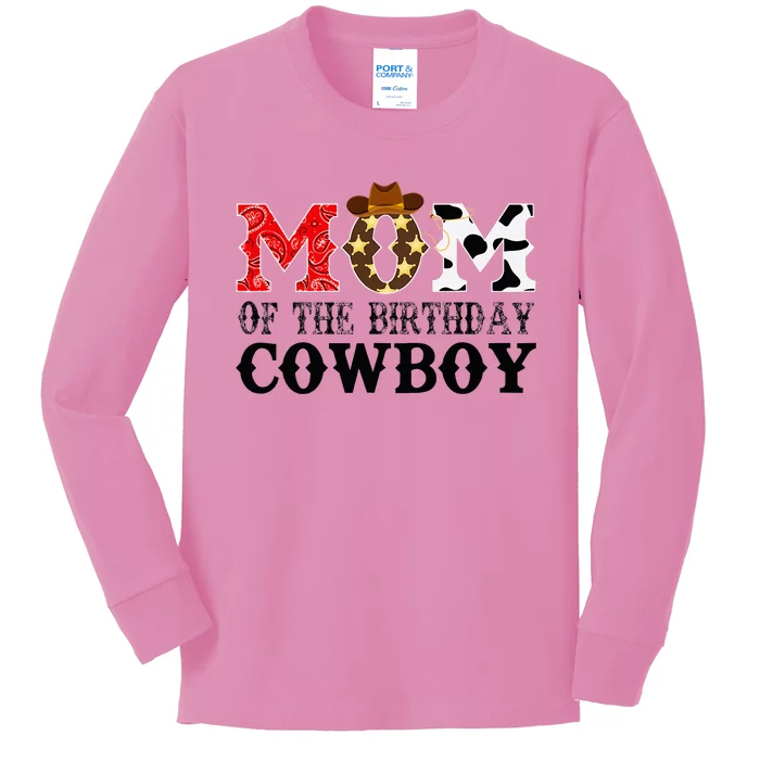 Mom 1st First Birthday Cowboy Western Rodeo Party Matching Kids Long Sleeve Shirt