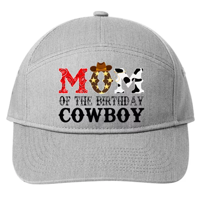 Mom 1st First Birthday Cowboy Western Rodeo Party Matching 7-Panel Snapback Hat