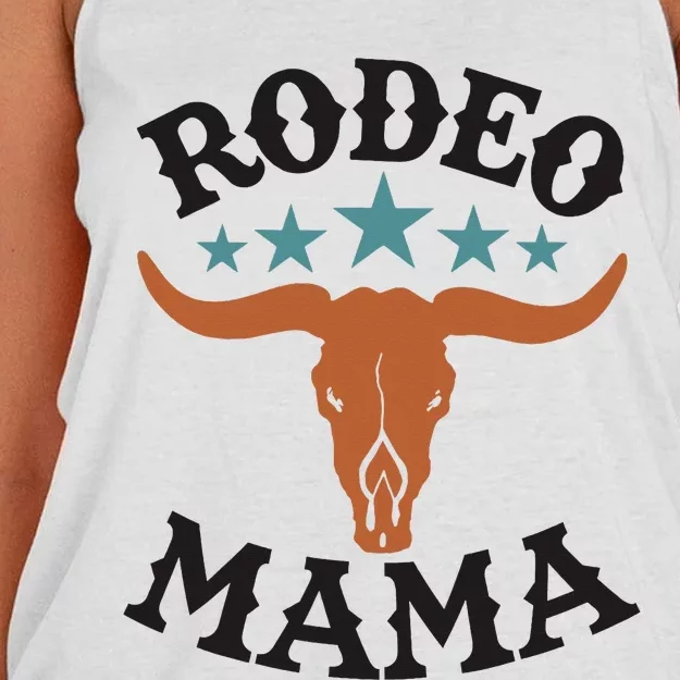 Mama 1st First Birthday Cowboy Western Rodeo Women's Knotted Racerback Tank