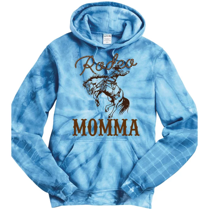 Momma 1st First Birthday Cowboy Mom Western Rodeo Party Tie Dye Hoodie