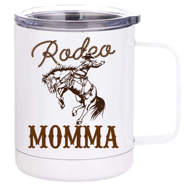 Momma 1st First Birthday Cowboy Mom Western Rodeo Party Front & Back 12oz Stainless Steel Tumbler Cup