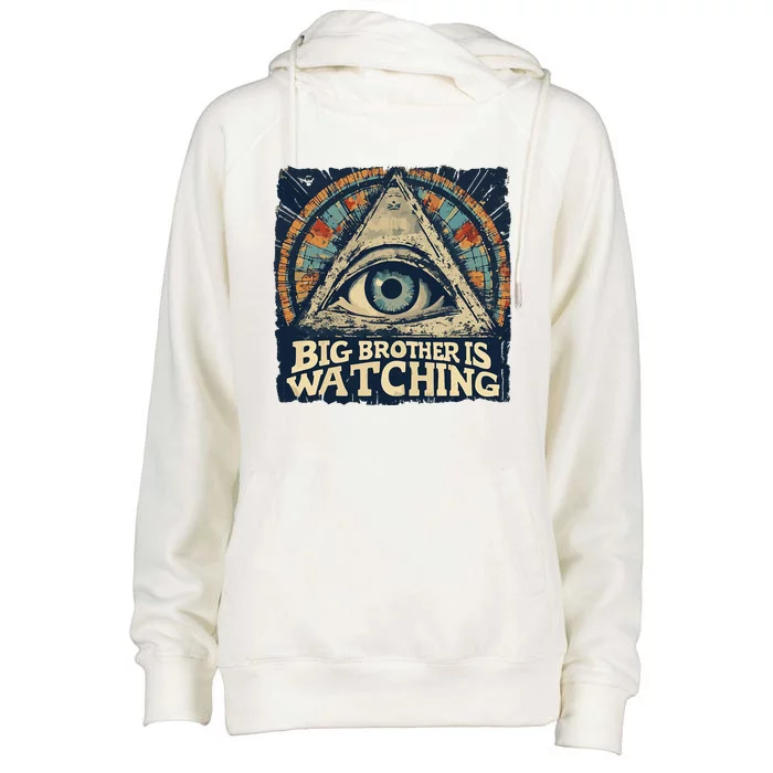 Make 1984 Fiction Again Big Brother Is Watching You Womens Funnel Neck Pullover Hood