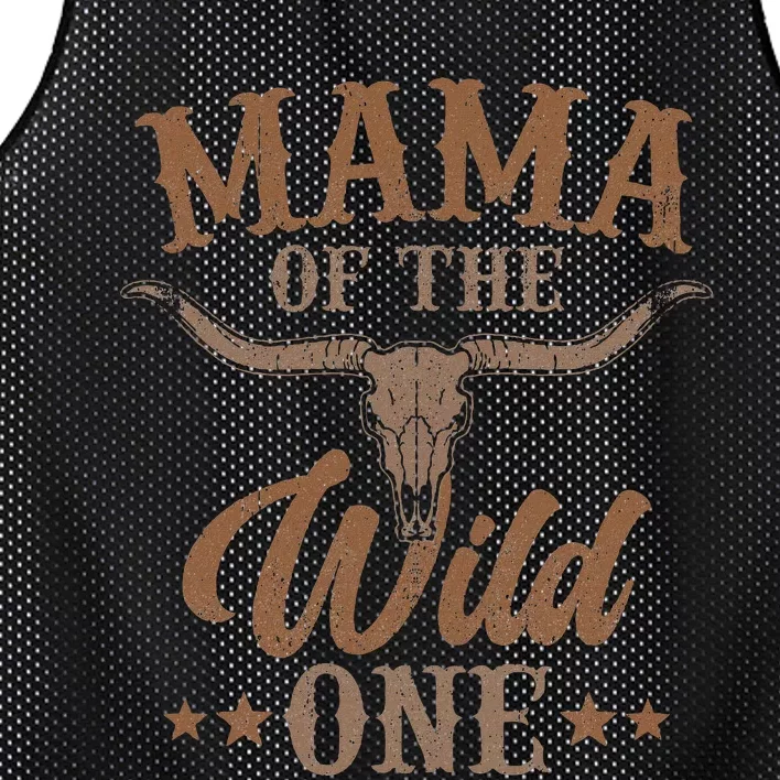 Mama 1st First Birthday Cowboy Western Rodeo Party Matching Mesh Reversible Basketball Jersey Tank