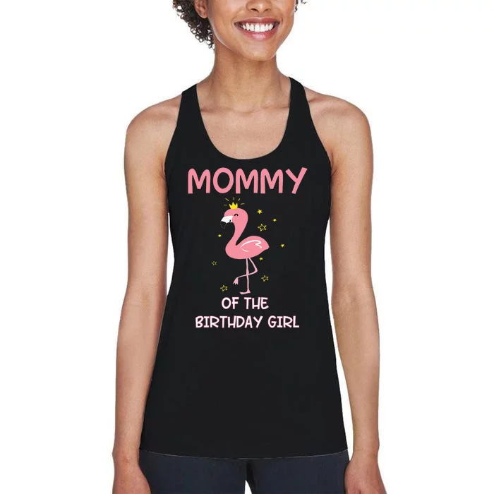 Mommy 1st First Birthday Matching Family Flamingo Party Women's Racerback Tank