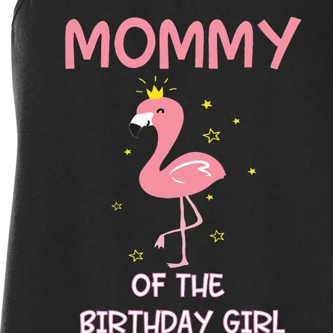 Mommy 1st First Birthday Matching Family Flamingo Party Women's Racerback Tank