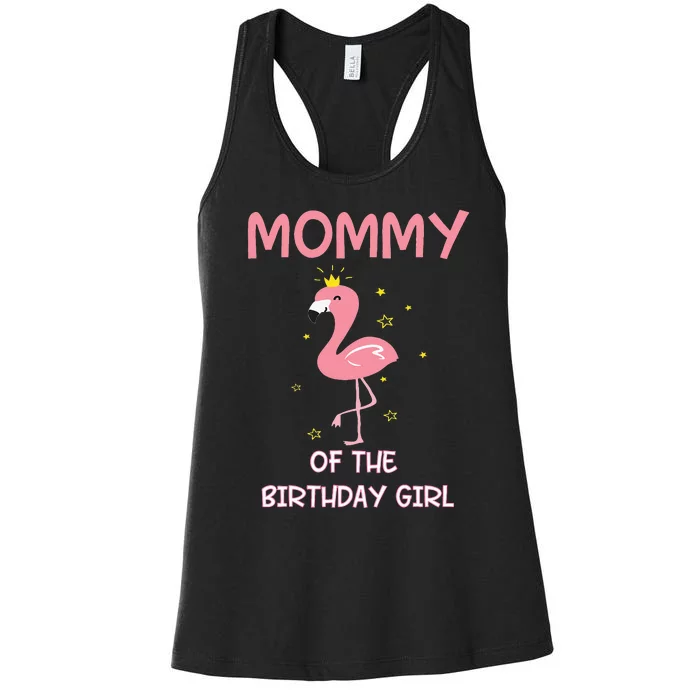 Mommy 1st First Birthday Matching Family Flamingo Party Women's Racerback Tank