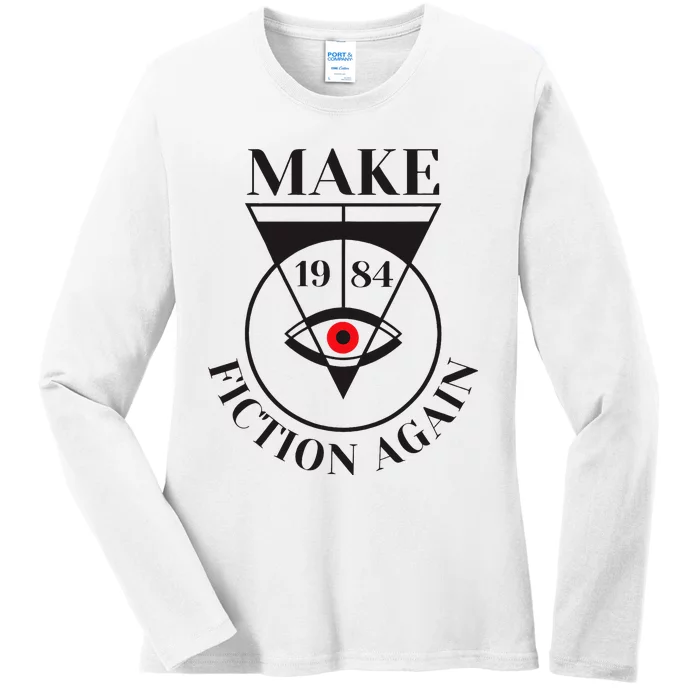 Make 1984 Fiction Again Anti Communism Freedom Ladies Long Sleeve Shirt