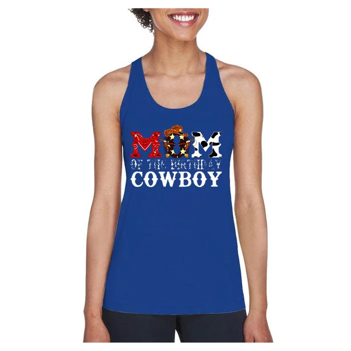 Mom 1st First Birthday Cowboy Western Rodeo Women's Racerback Tank