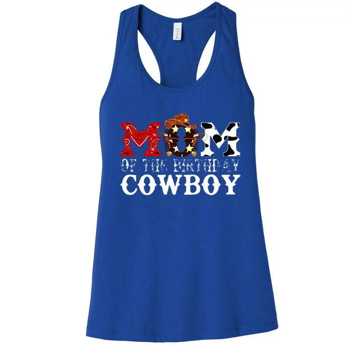 Mom 1st First Birthday Cowboy Western Rodeo Women's Racerback Tank