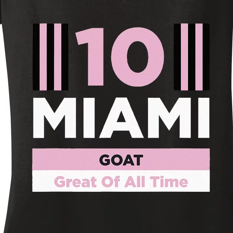 Miami 10 GOAT Women's V-Neck T-Shirt