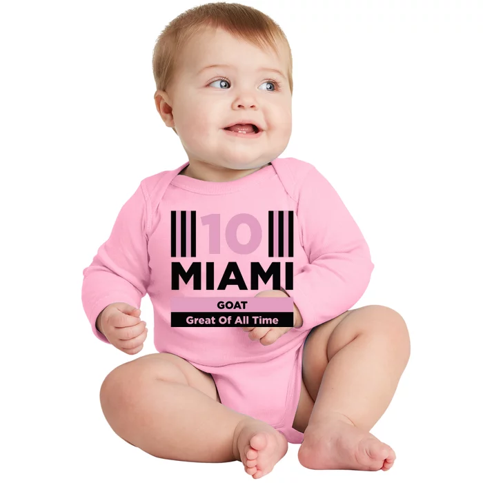 Miami 10 Goat Baby Long Sleeve Bodysuit