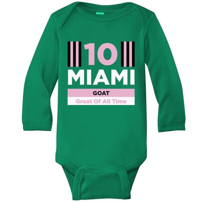 Miami 10 GOAT Baby Long Sleeve Bodysuit