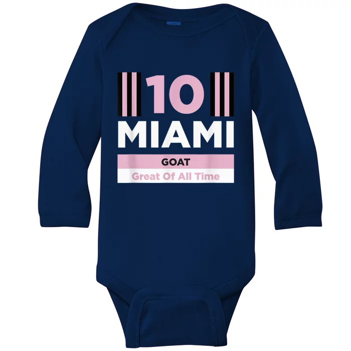 Miami 10 GOAT Baby Long Sleeve Bodysuit