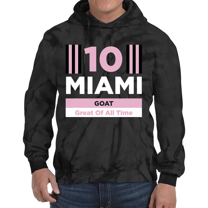 Miami 10 GOAT M10 Fan Soccer Fan Tie Dye Hoodie