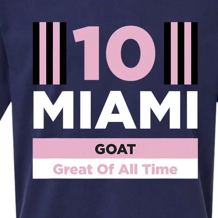 Miami 10 GOAT M10 Fan Soccer Fan Sueded Cloud Jersey T-Shirt