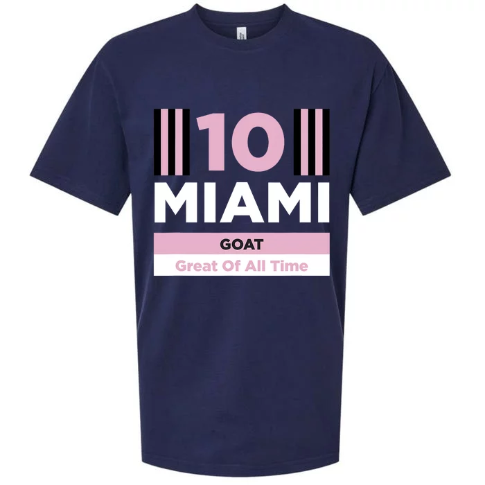 Miami 10 GOAT M10 Fan Soccer Fan Sueded Cloud Jersey T-Shirt