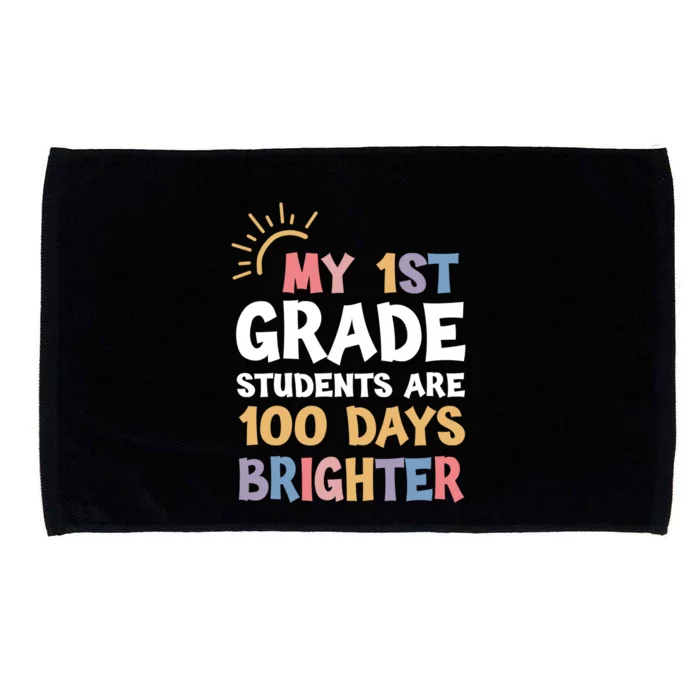 My 1st Grade Students Are 100 Days Brighter Gift Microfiber Hand Towel