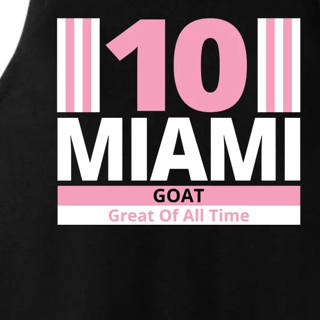 Miami 10 Goat Great Of All Time Ladies Tri-Blend Wicking Tank