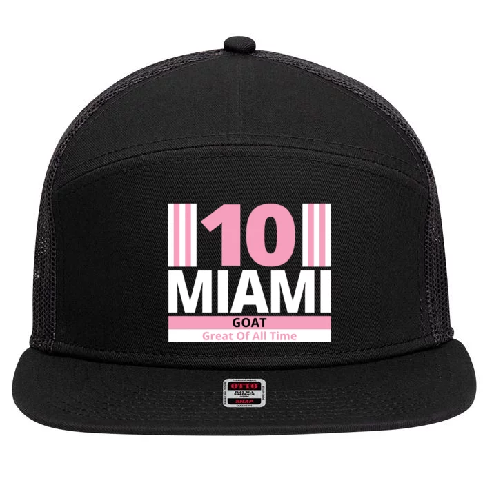 Miami 10 Goat Great Of All Time 7 Panel Mesh Trucker Snapback Hat