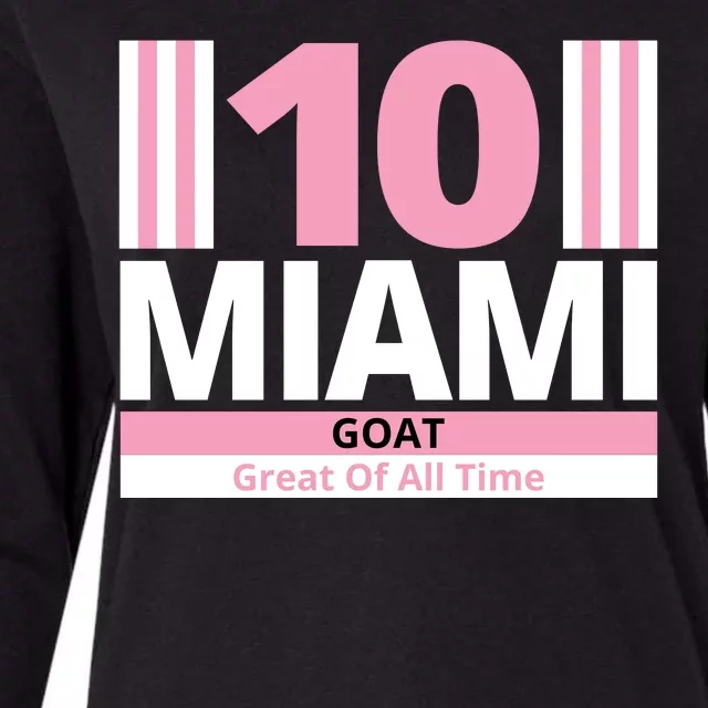 Miami 10 Goat Great Of All Time Womens Cotton Relaxed Long Sleeve T-Shirt