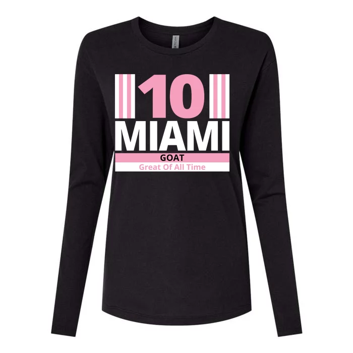 Miami 10 Goat Great Of All Time Womens Cotton Relaxed Long Sleeve T-Shirt