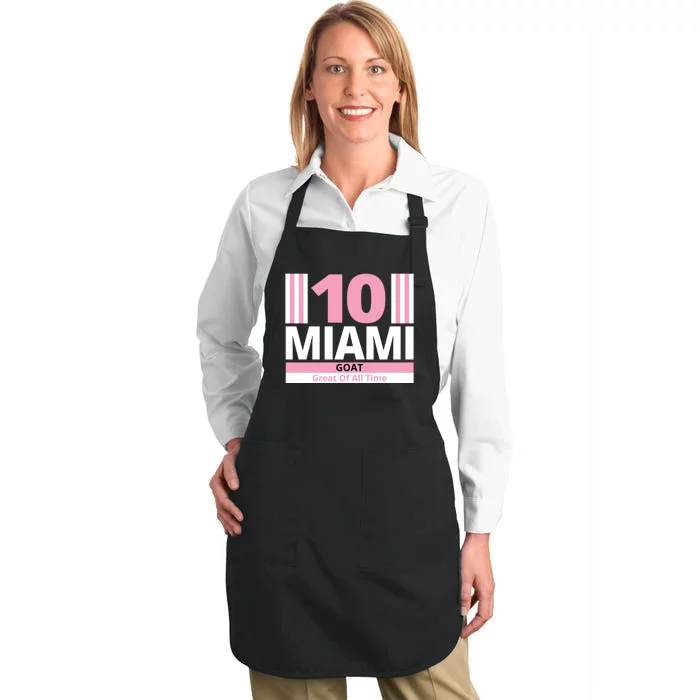 Miami 10 Goat Great Of All Time Full-Length Apron With Pocket