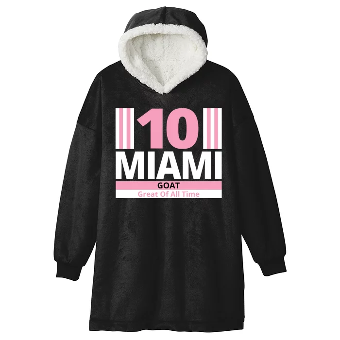 Miami 10 Goat Great Of All Time Hooded Wearable Blanket