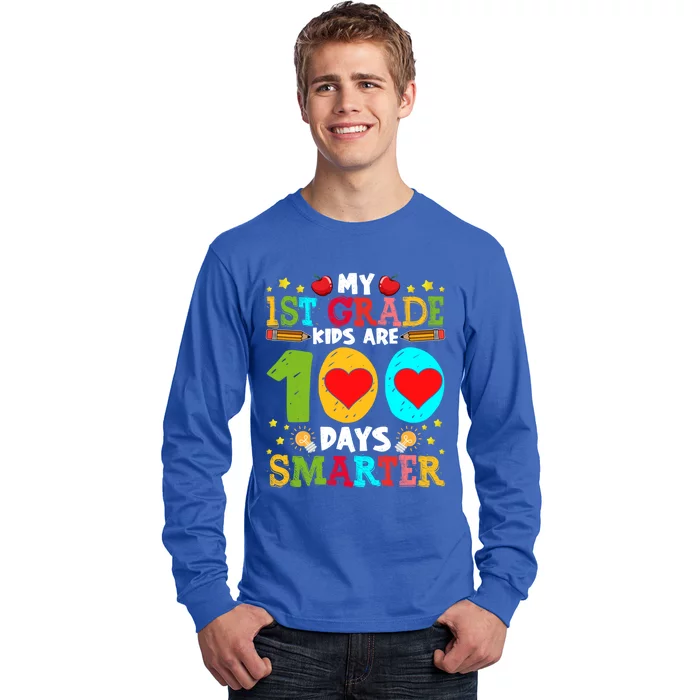 My 1st Grade Are 100 Days Smarter Happy 100th Day Gift Long Sleeve Shirt