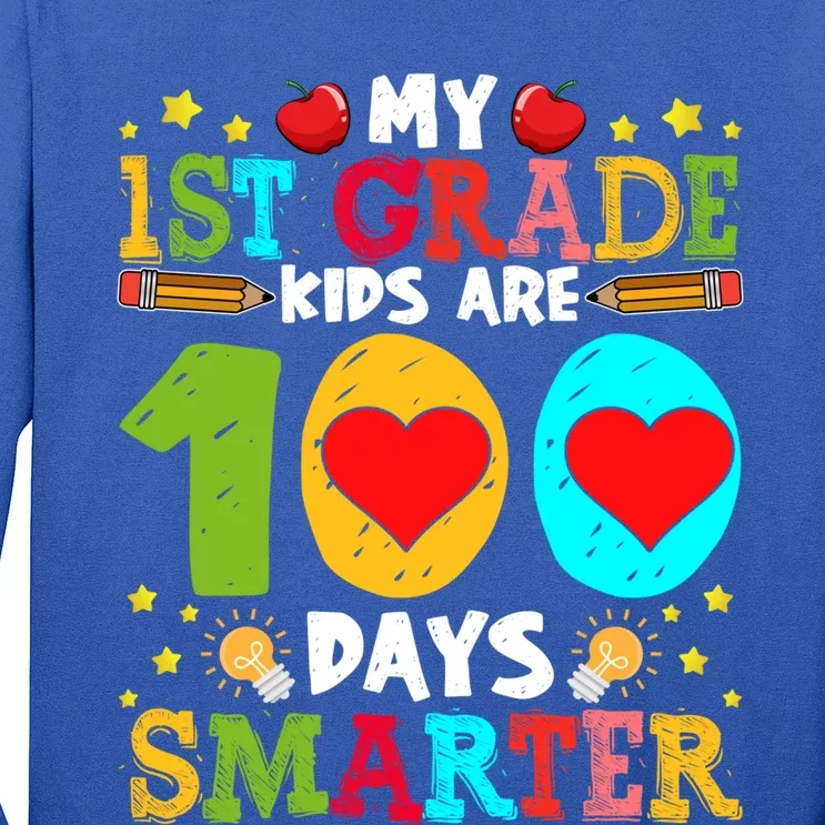 My 1st Grade Are 100 Days Smarter Happy 100th Day Gift Long Sleeve Shirt