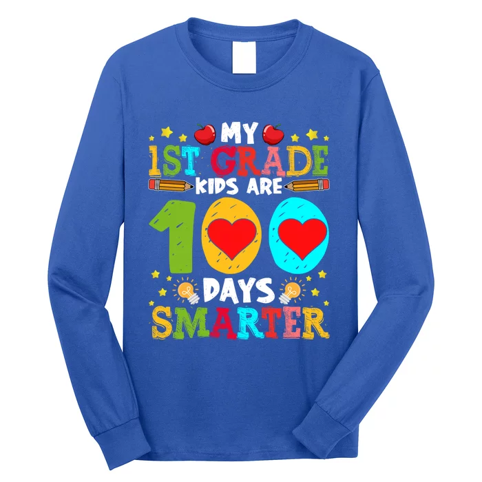 My 1st Grade Are 100 Days Smarter Happy 100th Day Gift Long Sleeve Shirt