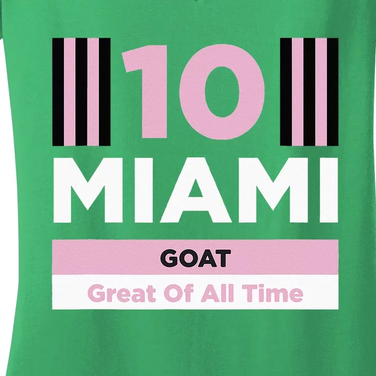 Miami 10 GOAT Women's V-Neck T-Shirt