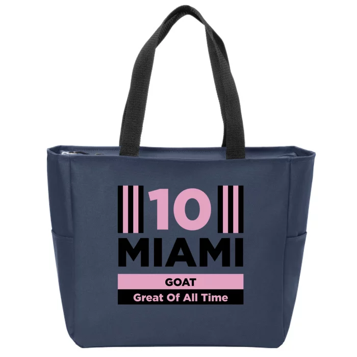 Miami 10 GOAT Great Of All Time Zip Tote Bag