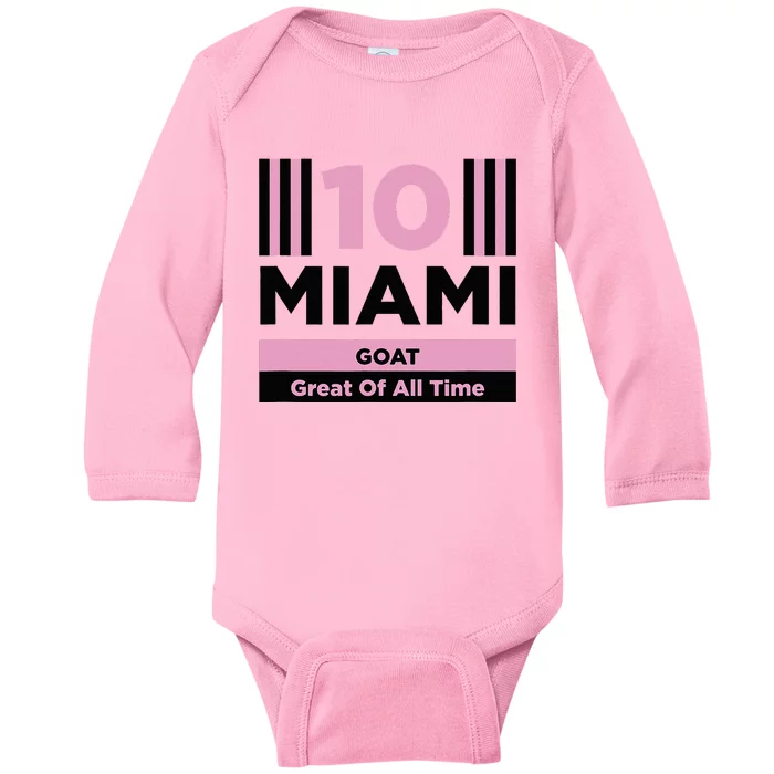 Miami 10 Goat Baby Long Sleeve Bodysuit