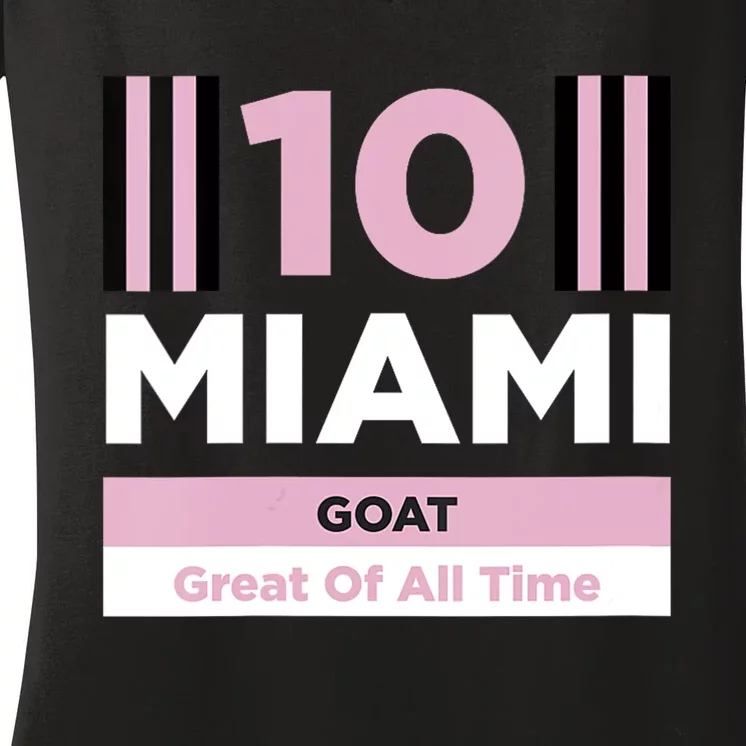 Miami 10 GOAT Women's V-Neck T-Shirt