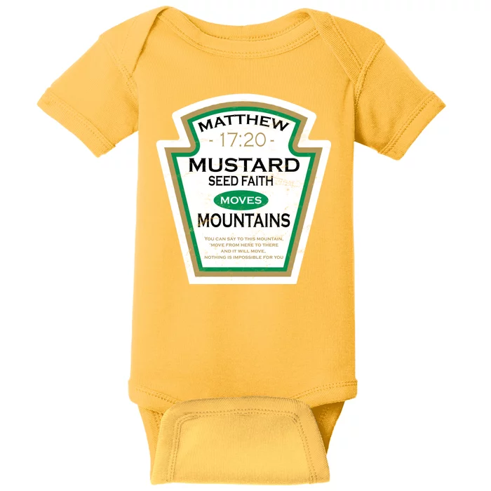 Matthew 17:20 Mustard Label Baby Bodysuit