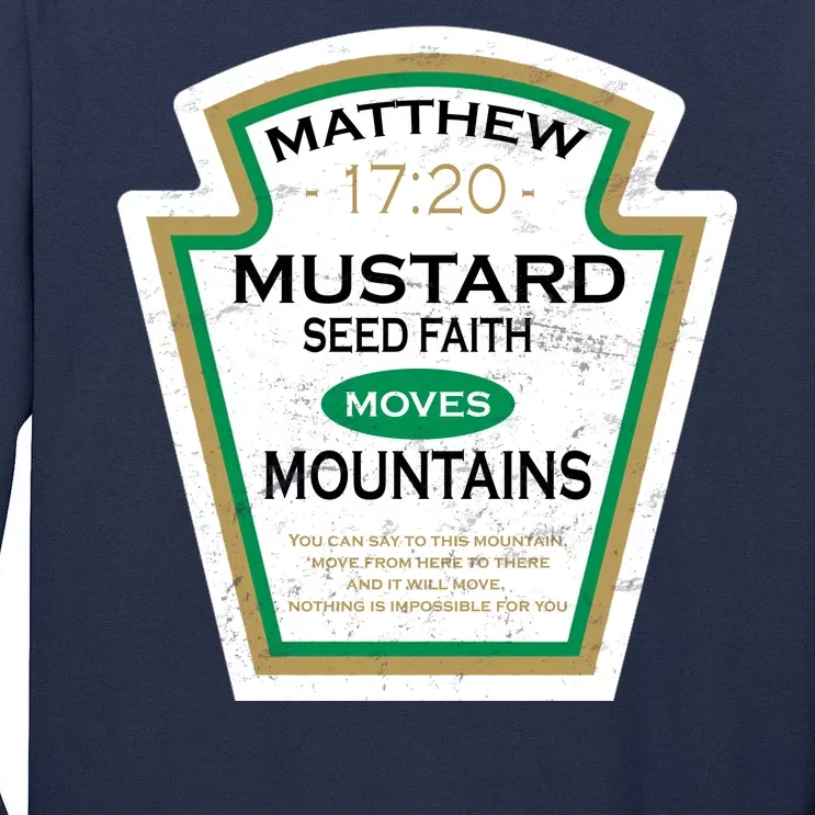 Matthew 17:20 Mustard Label Tall Long Sleeve T-Shirt