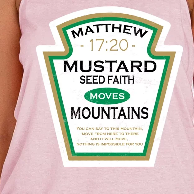 Matthew 17:20 Mustard Label Women's Knotted Racerback Tank