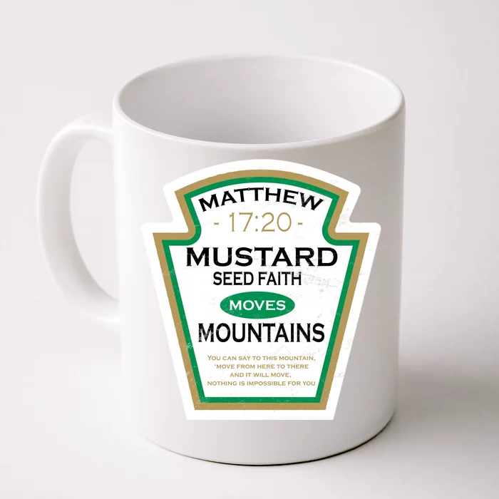 Matthew 17:20 Mustard Label Front & Back Coffee Mug