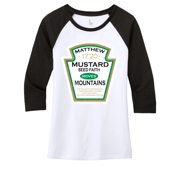 Matthew 17:20 Mustard Label Women's Tri-Blend 3/4-Sleeve Raglan Shirt