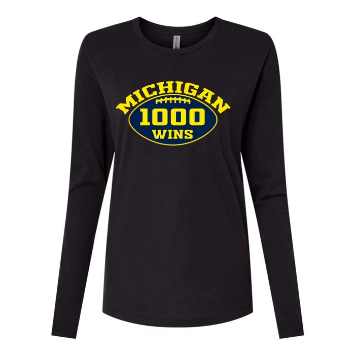 Michigan 1000 One Thousand Wins Womens Cotton Relaxed Long Sleeve T-Shirt