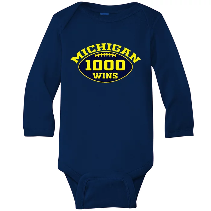 michigan 1000 one thousand wins Baby Long Sleeve Bodysuit