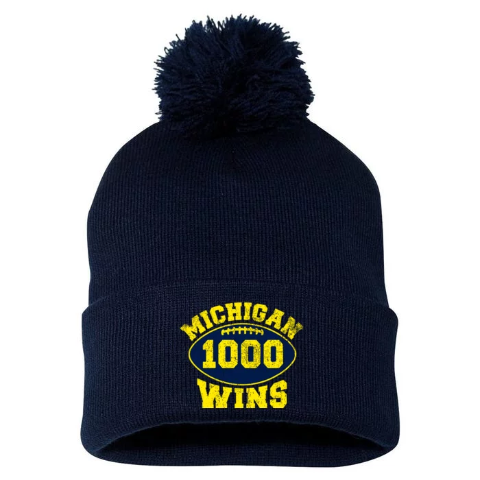 Michigan 1000 One Thousand Wins Pom Pom 12in Knit Beanie