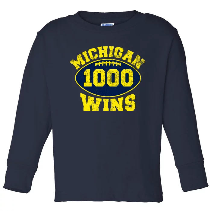 Michigan 1000 One Thousand Wins Toddler Long Sleeve Shirt