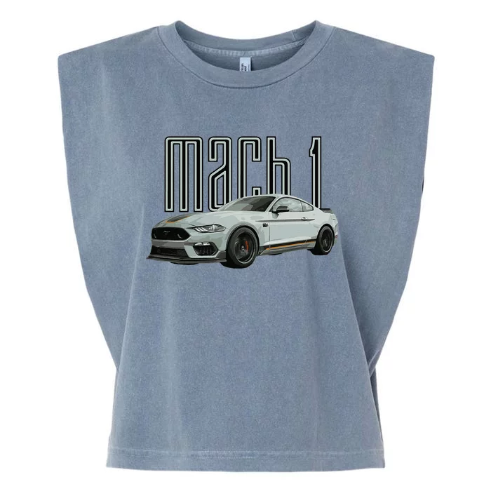 Mach 1 Performance Car 5.0 Liter V8 Muscle Garment-Dyed Women's Muscle Tee